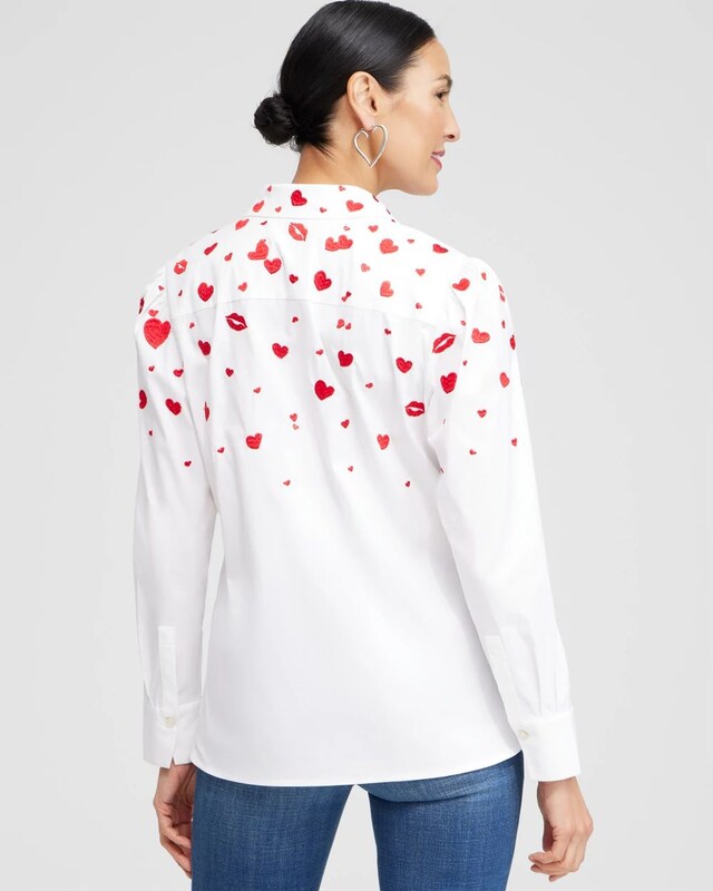Embroidered Hearts Shirt - image 3